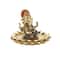9.5" Long Gold Ganesh Sculpture with Lotus Plate